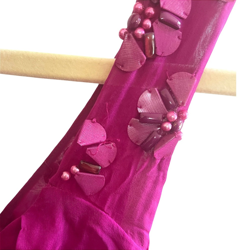 Rebecca Taylor Y2K Vintage Silk Micro Mini Balloon Pink Sheer Silk Embellished 2 - Picture 4 of 10